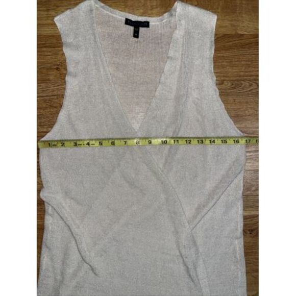 Eileen Fisher Sz XSmall Open Sleeveless Sweater Vest Linen Nylon Open Knit - Picture 4 of 5